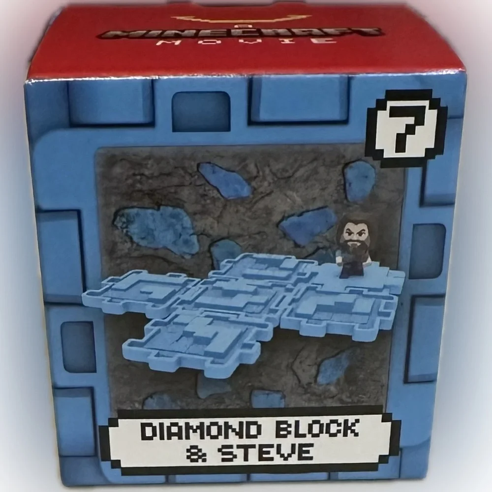 2025 MCDONALDS MINECRAFT MOVIE HAPPY MEAL TOY #7 DIAMOND BLOCK & STEVE SEALED